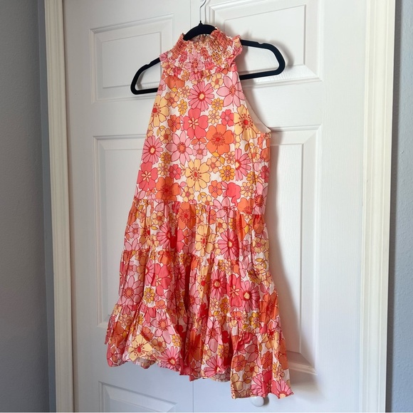 Alexia Admor Molly Mini Dress Pink Tiered Floral Spring 100% Cotton Size 2 - Picture 8 of 13